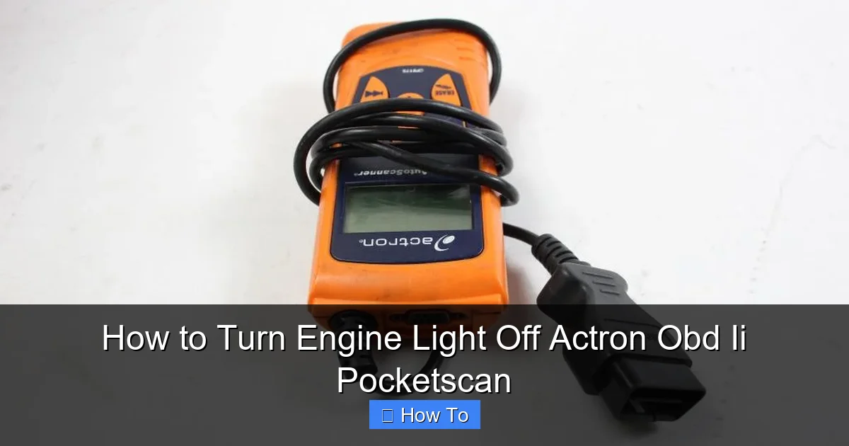 How to Turn Engine Light Off Actron Obd Ii Pocketscan