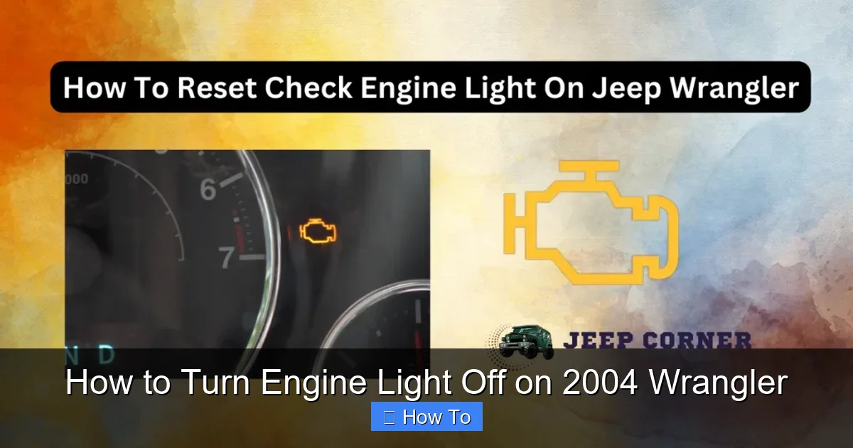 How to Turn Engine Light Off on 2004 Wrangler