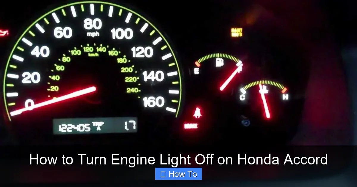 How to Turn Engine Light Off on Honda Accord