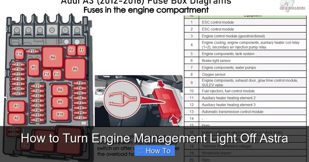 How to Turn Engine Management Light Off Astra