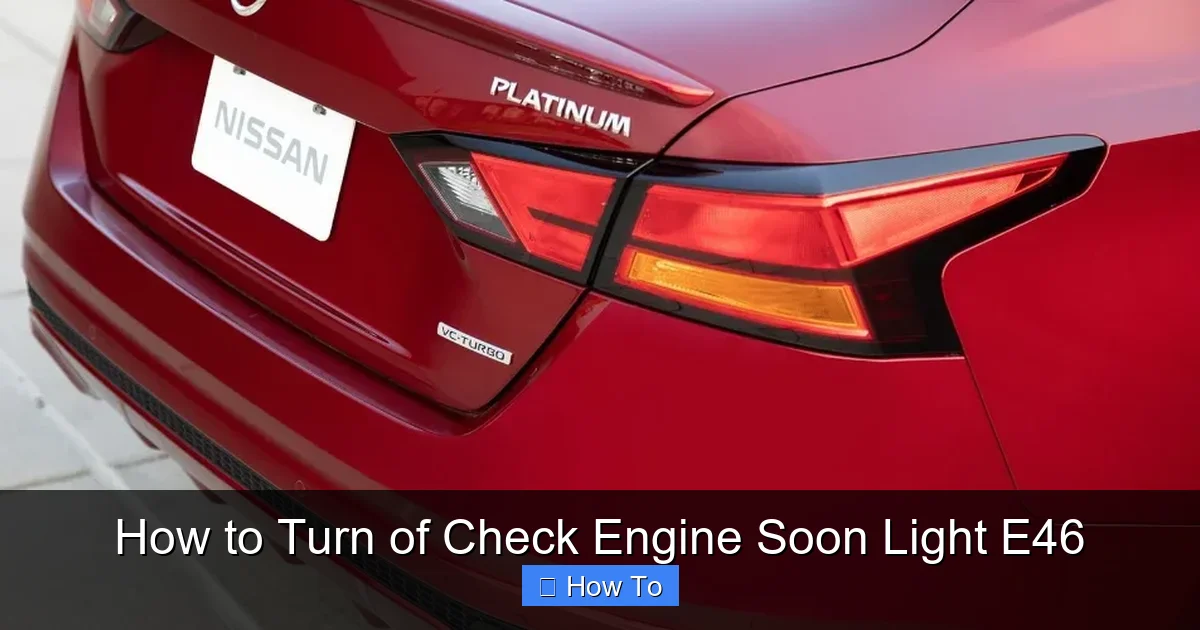 How to Turn of Check Engine Soon Light E46