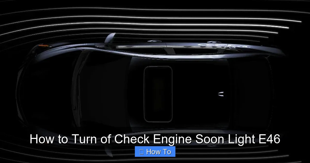 How to Turn of Check Engine Soon Light E46