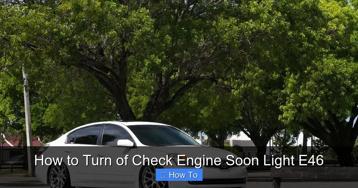 How to Turn of Check Engine Soon Light E46