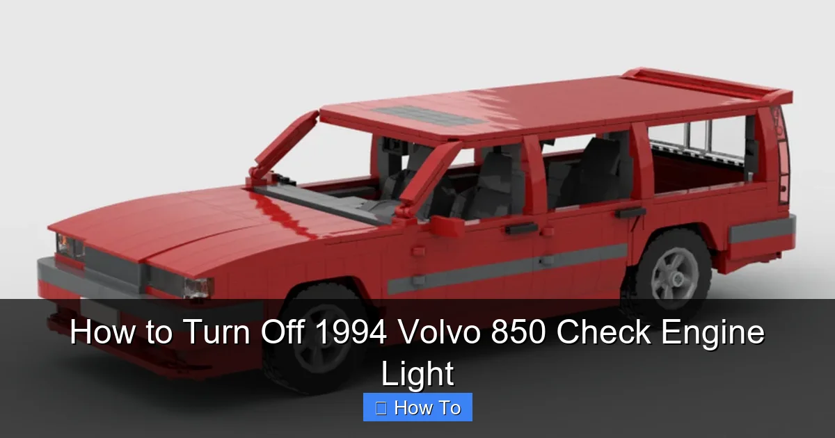 How to Turn Off 1994 Volvo 850 Check Engine Light