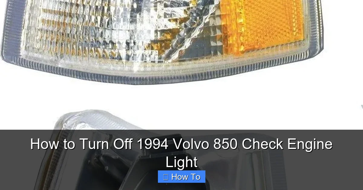How to Turn Off 1994 Volvo 850 Check Engine Light
