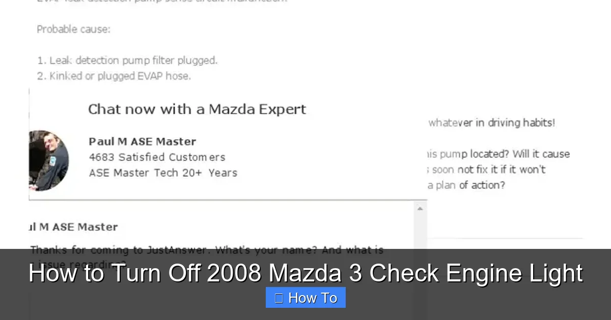 How to Turn Off 2008 Mazda 3 Check Engine Light