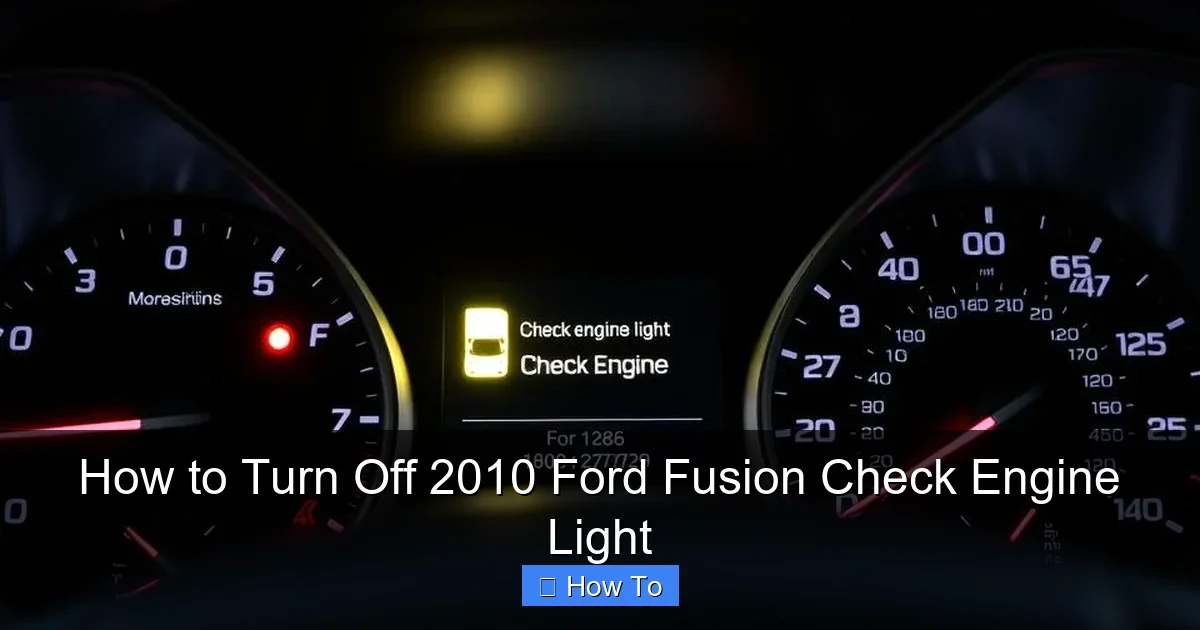 How to Turn Off 2010 Ford Fusion Check Engine Light