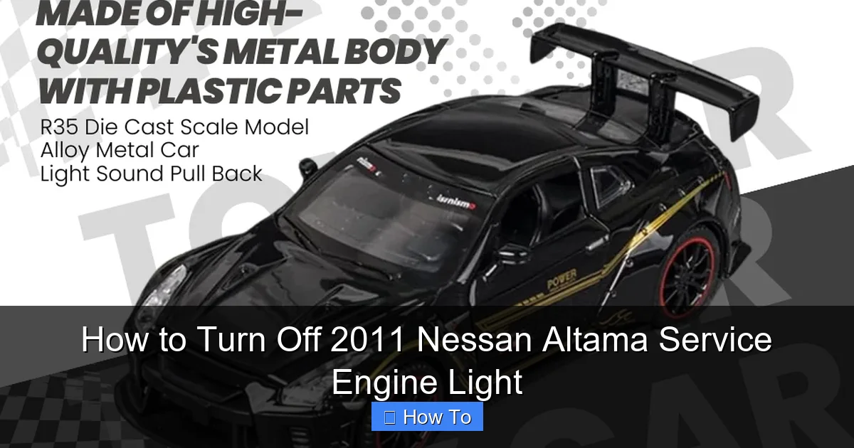 How to Turn Off 2011 Nessan Altama Service Engine Light