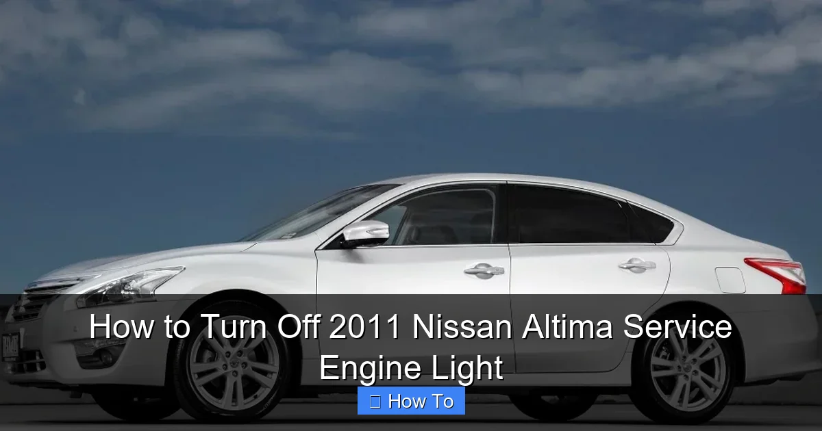 How to Turn Off 2011 Nissan Altima Service Engine Light