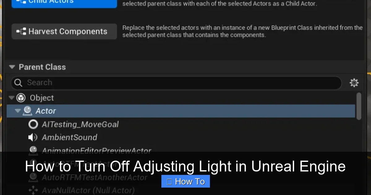 How to Turn Off Adjusting Light in Unreal Engine