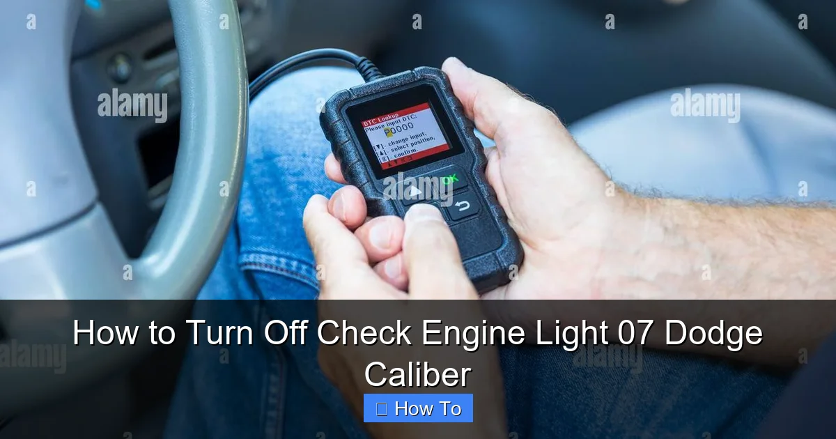 How to Turn Off Check Engine Light 07 Dodge Caliber