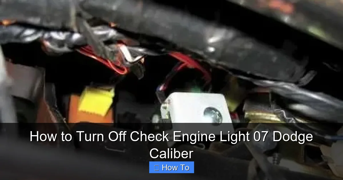 How to Turn Off Check Engine Light 07 Dodge Caliber