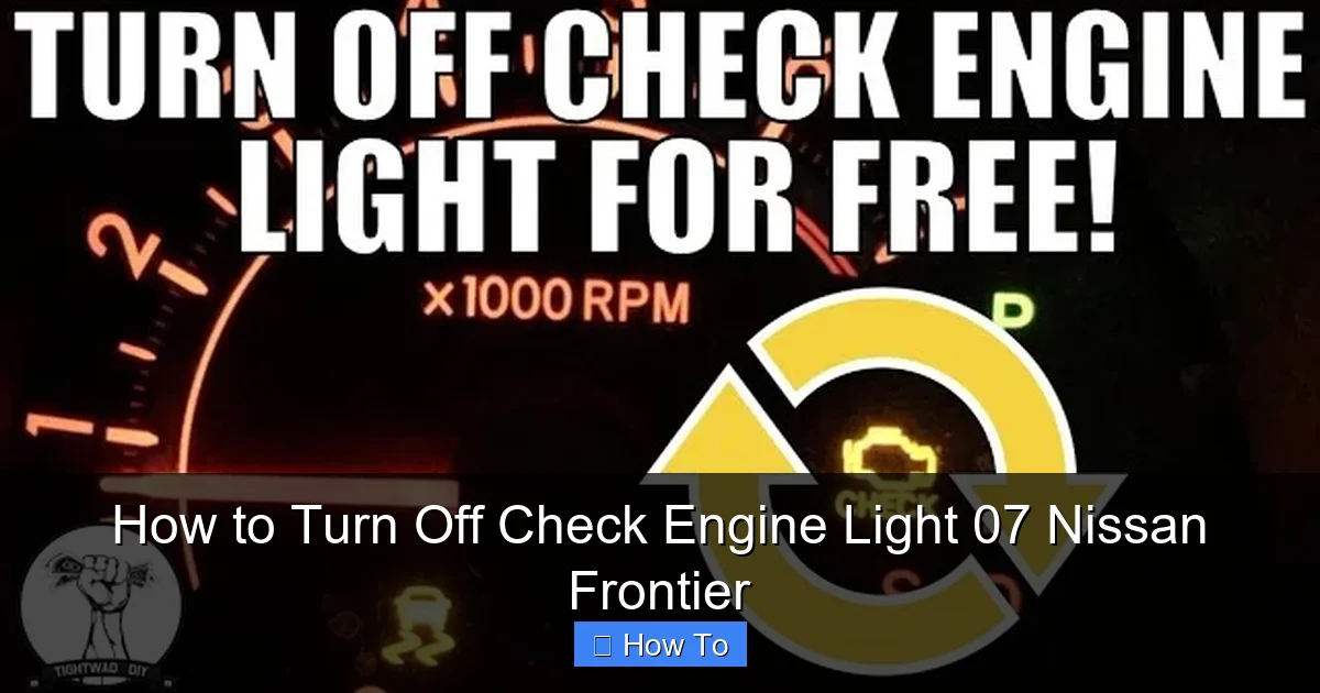 How to Turn Off Check Engine Light 07 Nissan Frontier