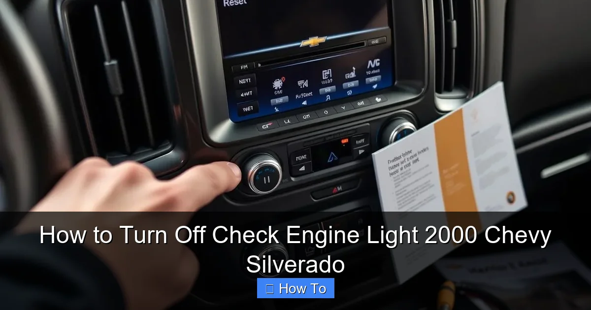 How to Turn Off Check Engine Light 2000 Chevy Silverado