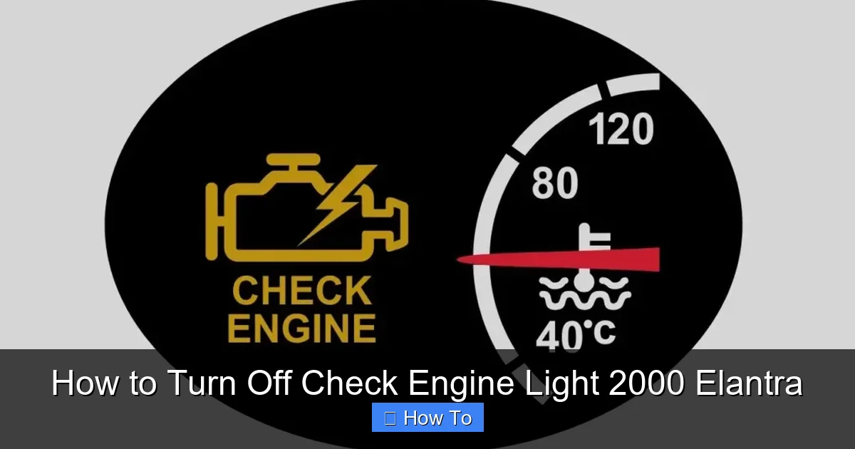 How to Turn Off Check Engine Light 2000 Elantra