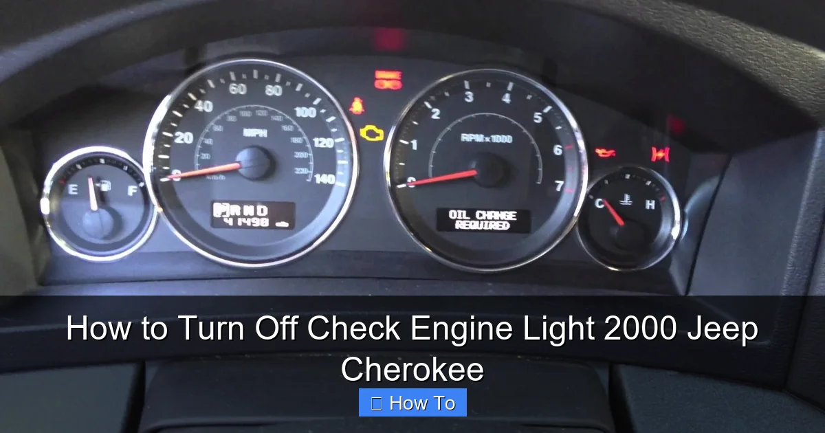How to Turn Off Check Engine Light 2000 Jeep Cherokee
