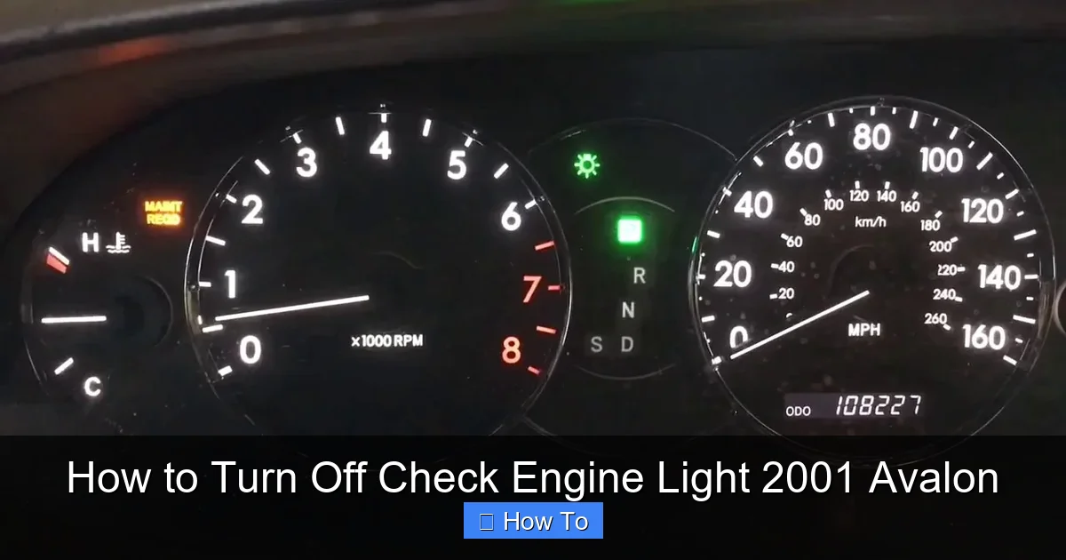 How to Turn Off Check Engine Light 2001 Avalon