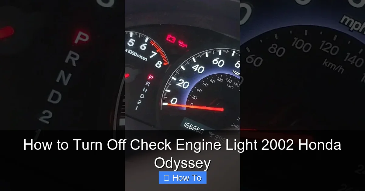 How to Turn Off Check Engine Light 2002 Honda Odyssey