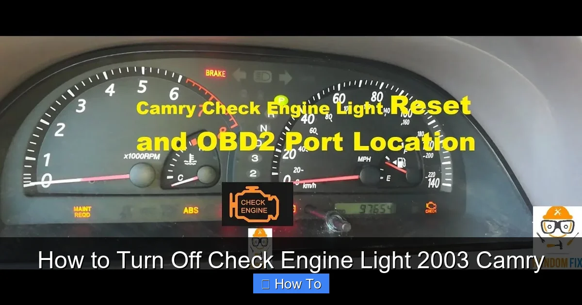 How to Turn Off Check Engine Light 2003 Camry