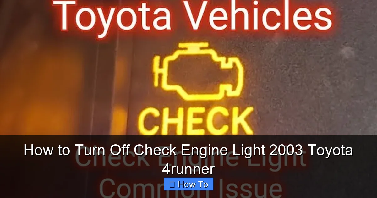 How to Turn Off Check Engine Light 2003 Toyota 4runner