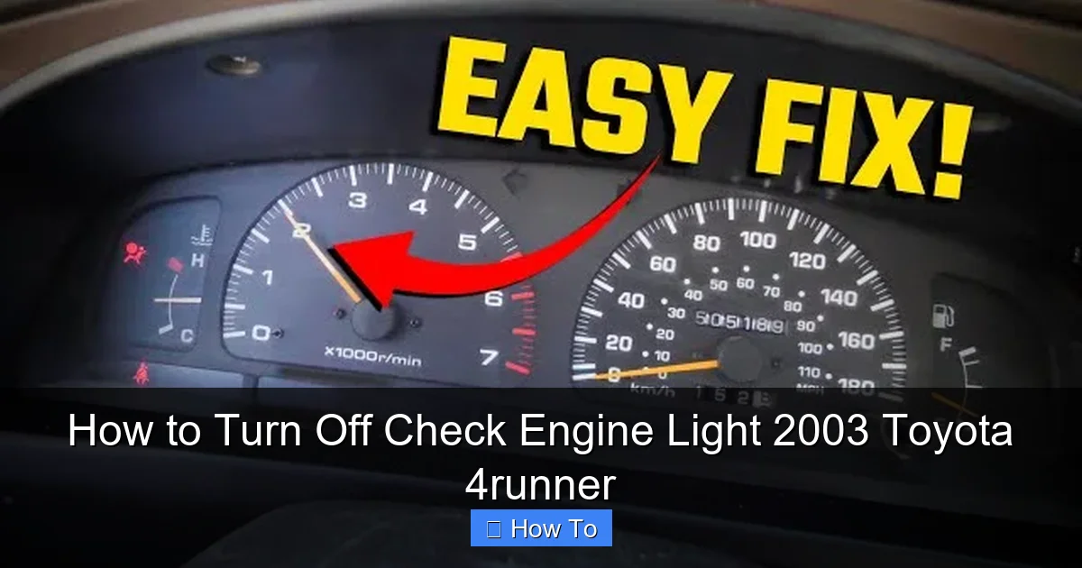 How to Turn Off Check Engine Light 2003 Toyota 4runner