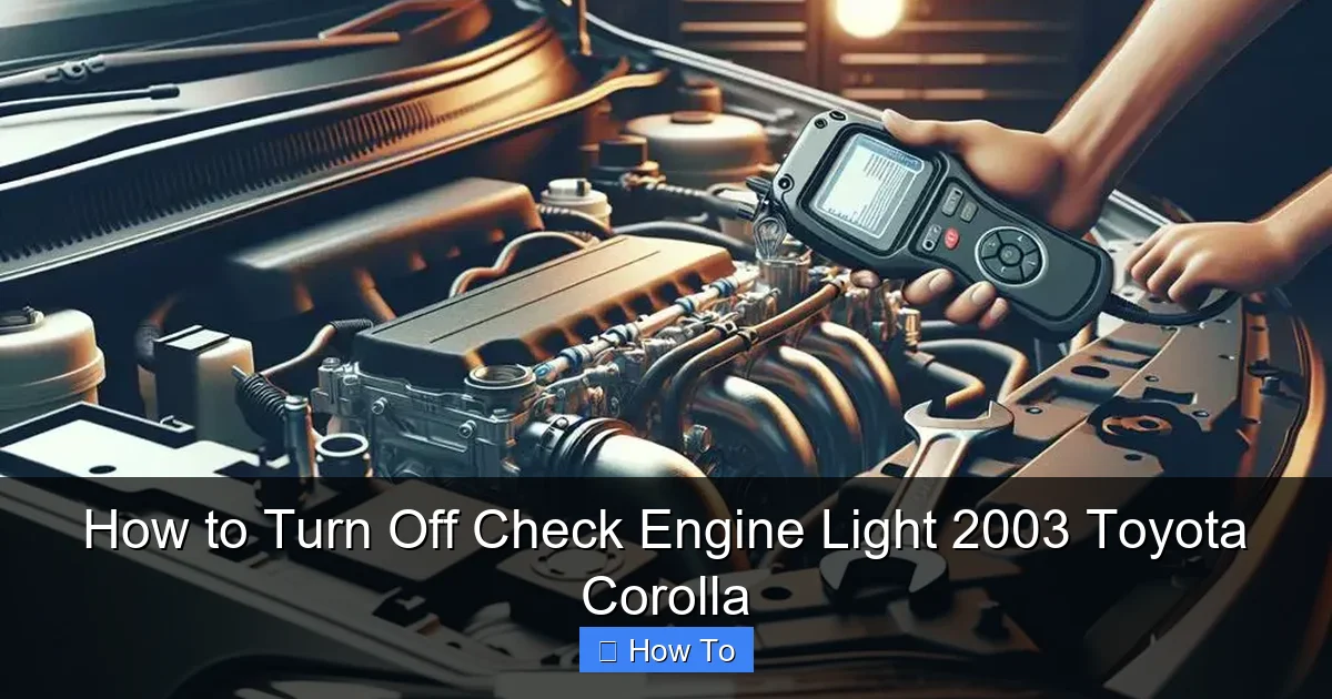 How to Turn Off Check Engine Light 2003 Toyota Corolla