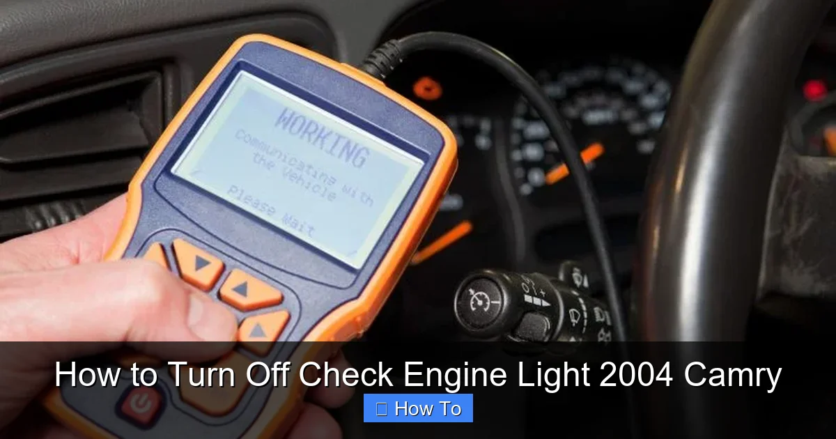 How to Turn Off Check Engine Light 2004 Camry
