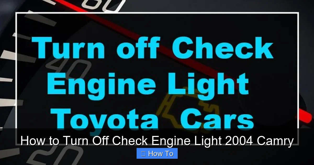 How to Turn Off Check Engine Light 2004 Camry