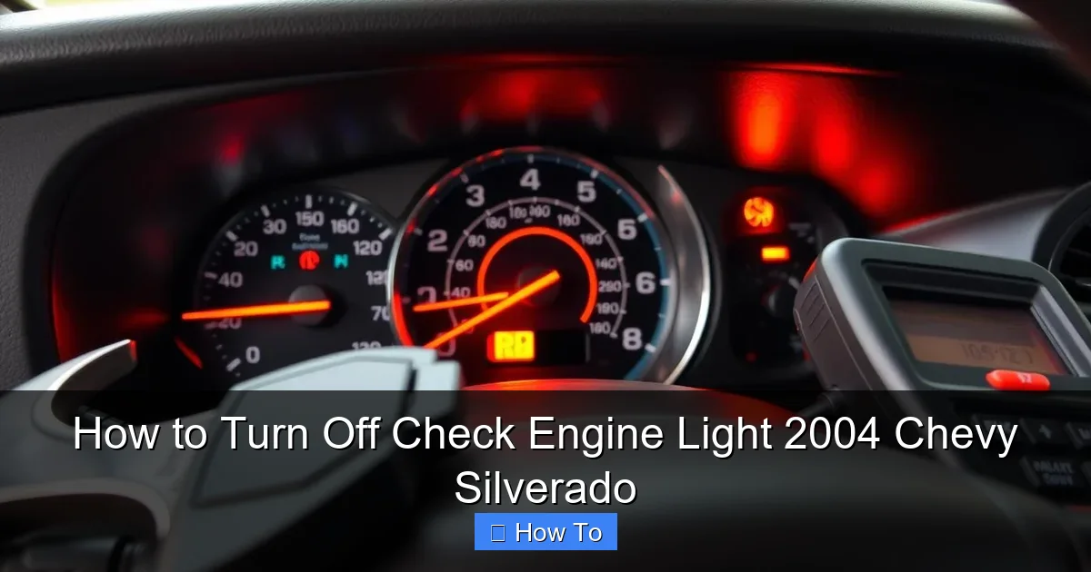 How to Turn Off Check Engine Light 2004 Chevy Silverado