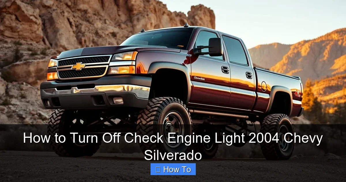 How to Turn Off Check Engine Light 2004 Chevy Silverado