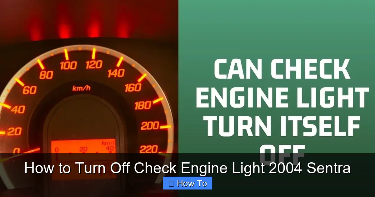 How to Turn Off Check Engine Light 2004 Sentra