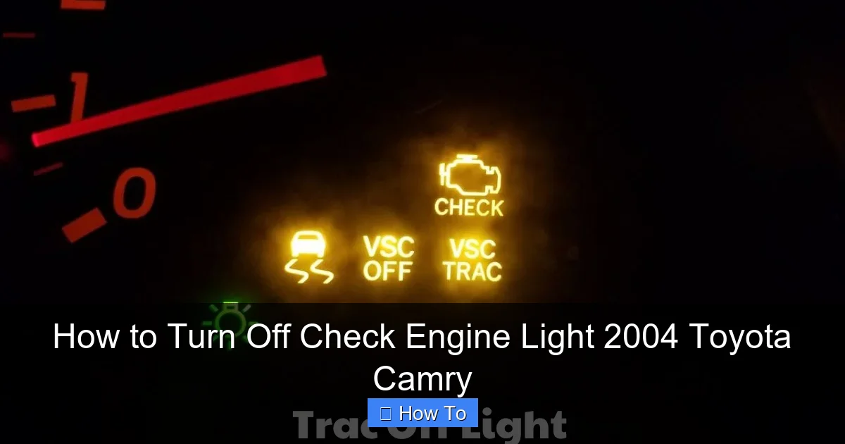 How to Turn Off Check Engine Light 2004 Toyota Camry