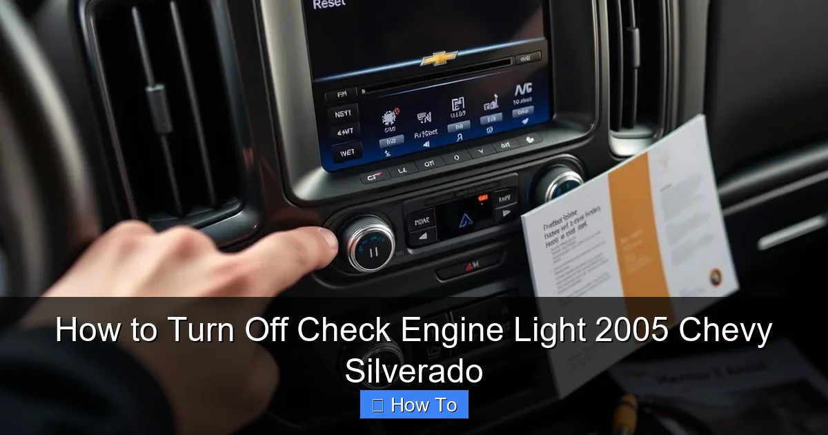 How to Turn Off Check Engine Light 2005 Chevy Silverado