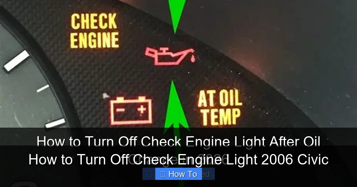 How to Turn Off Check Engine Light 2006 Civic