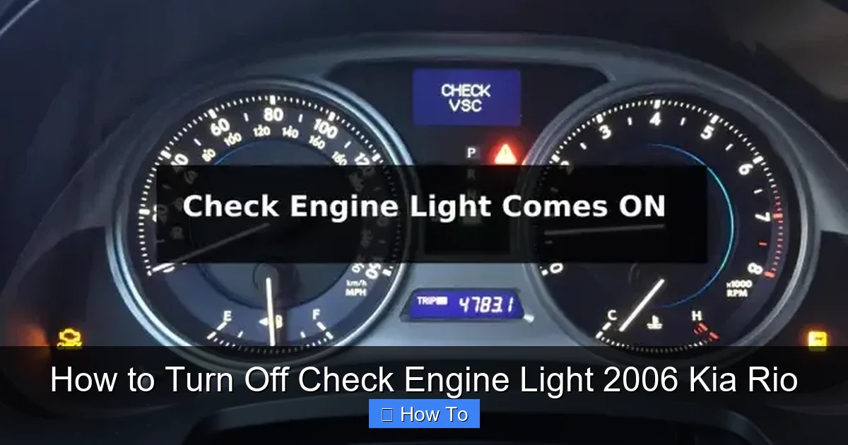 How to Turn Off Check Engine Light 2006 Kia Rio