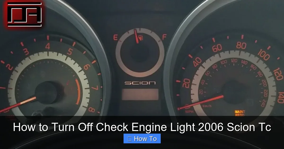 How to Turn Off Check Engine Light 2006 Scion Tc