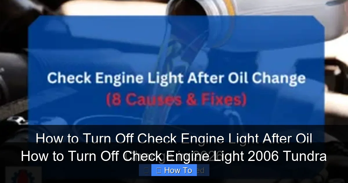 How to Turn Off Check Engine Light 2006 Tundra