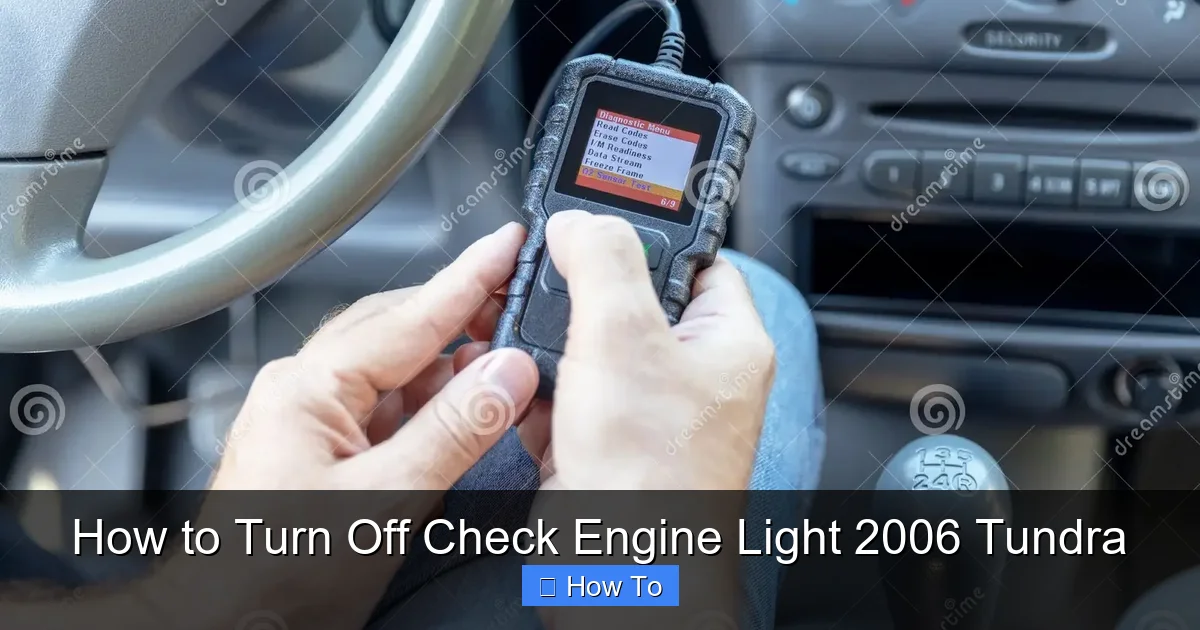 How to Turn Off Check Engine Light 2006 Tundra