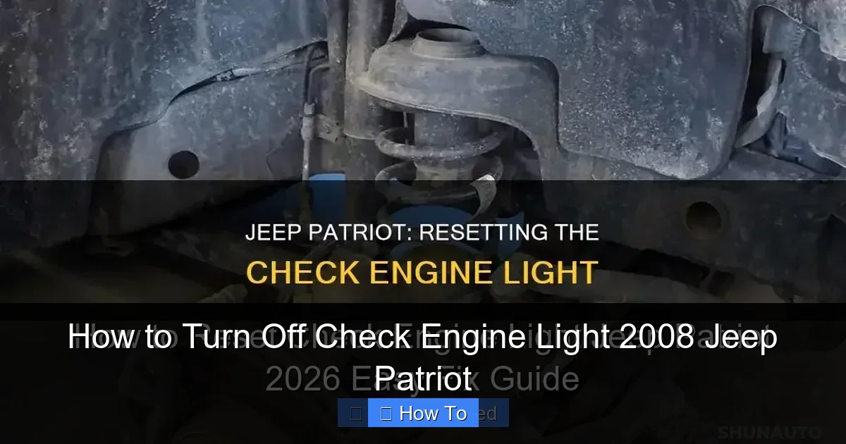 How to Turn Off Check Engine Light 2008 Jeep Patriot