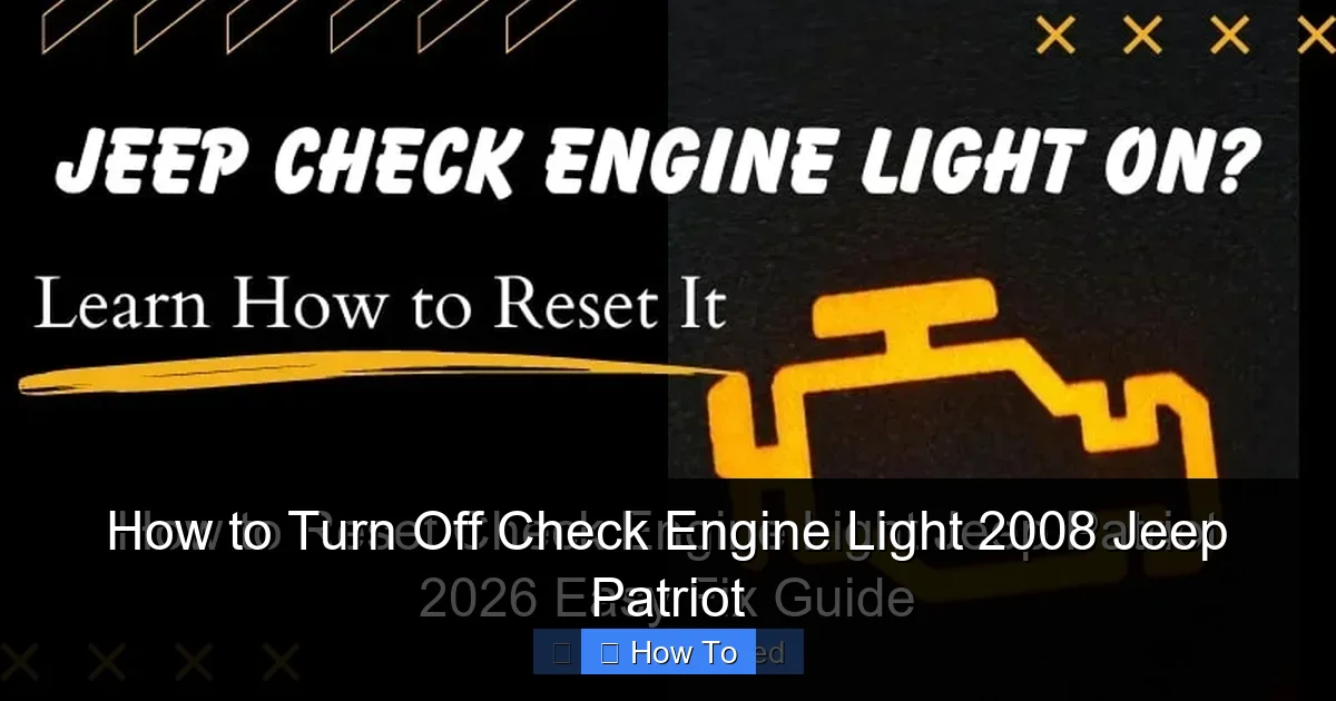 How to Turn Off Check Engine Light 2008 Jeep Patriot
