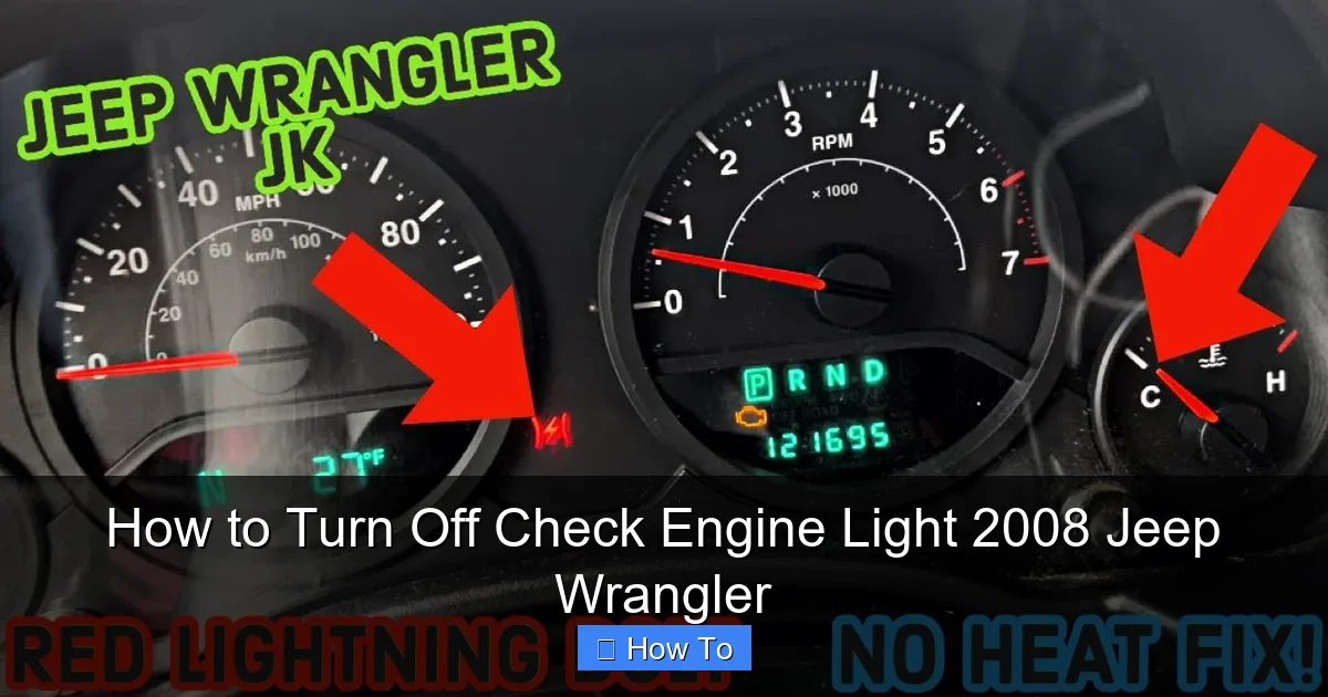 How to Turn Off Check Engine Light 2008 Jeep Wrangler