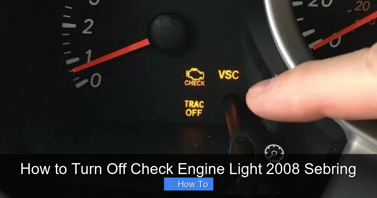 How to Turn Off Check Engine Light 2008 Sebring