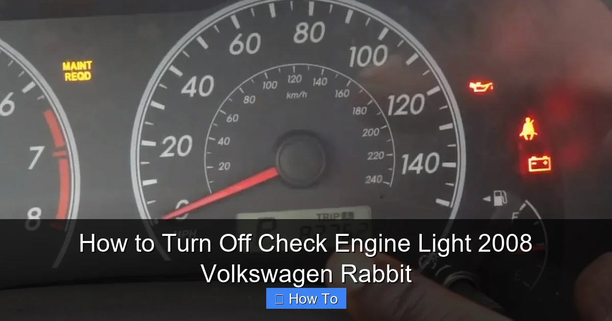 How to Turn Off Check Engine Light 2008 Volkswagen Rabbit