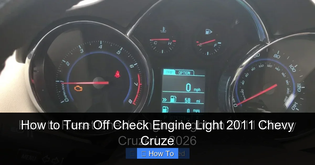 How to Turn Off Check Engine Light 2011 Chevy Cruze