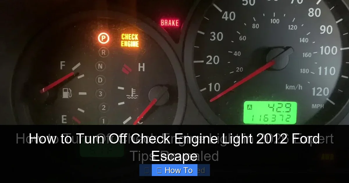 How to Turn Off Check Engine Light 2012 Ford Escape