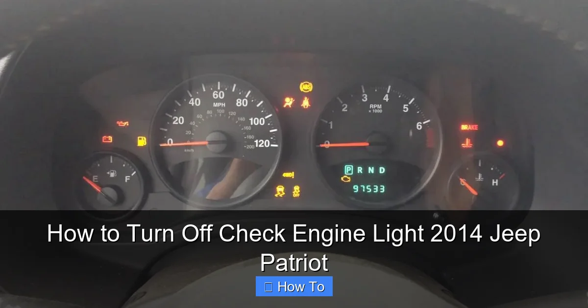 How to Turn Off Check Engine Light 2014 Jeep Patriot