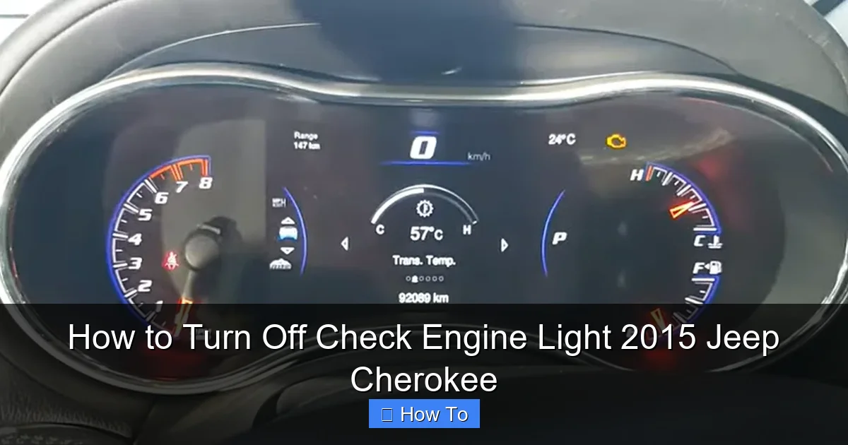 How to Turn Off Check Engine Light 2015 Jeep Cherokee