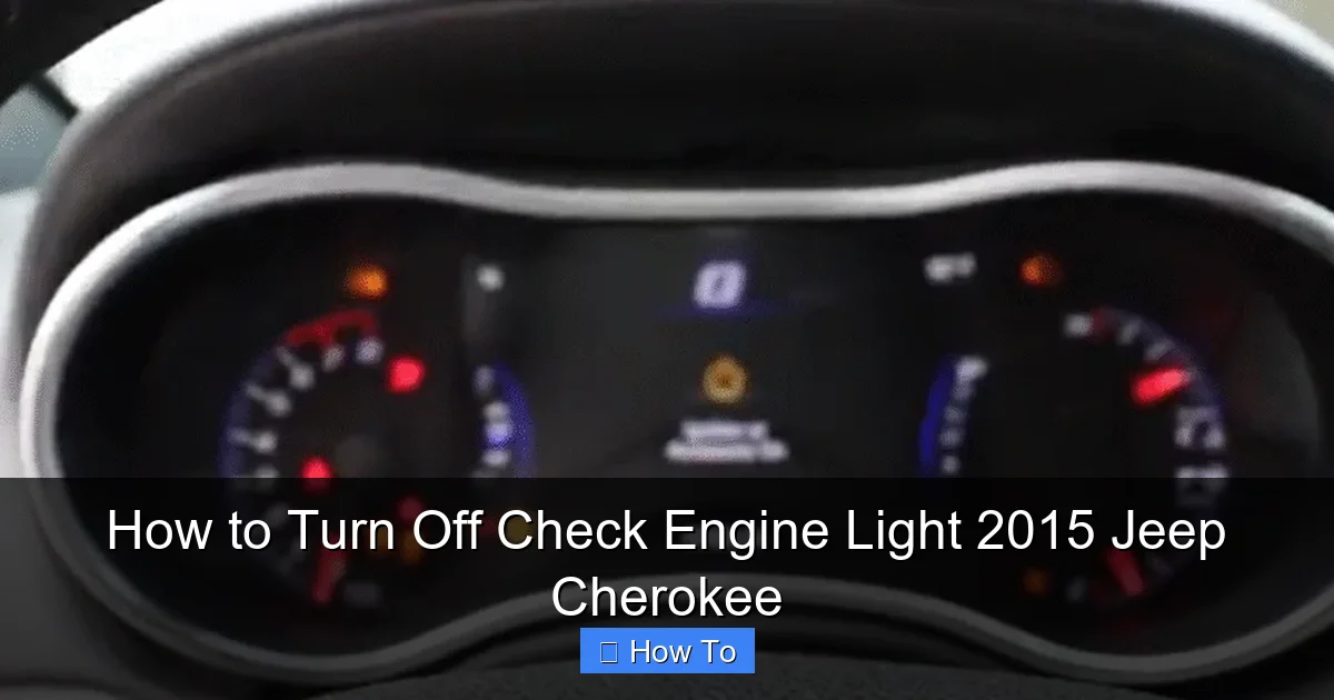 How to Turn Off Check Engine Light 2015 Jeep Cherokee