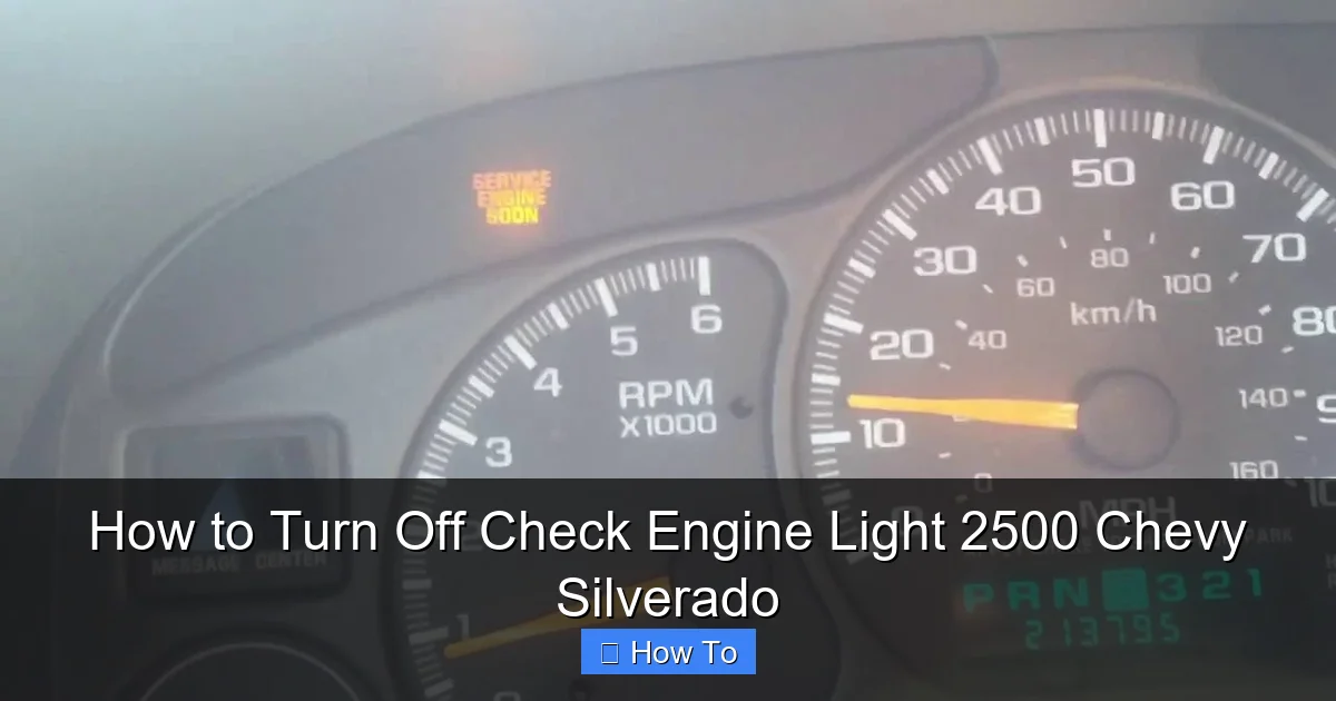 How to Turn Off Check Engine Light 2500 Chevy Silverado