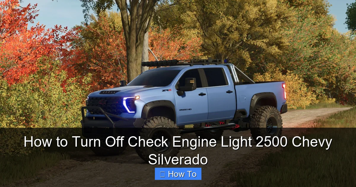 How to Turn Off Check Engine Light 2500 Chevy Silverado